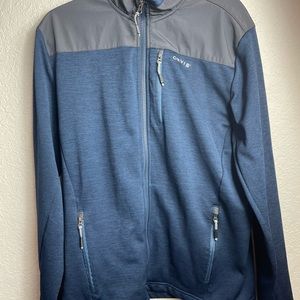 Orvis Bonded Mesh Blue Gray Fleece Full Zip Jacket Men's Size Med